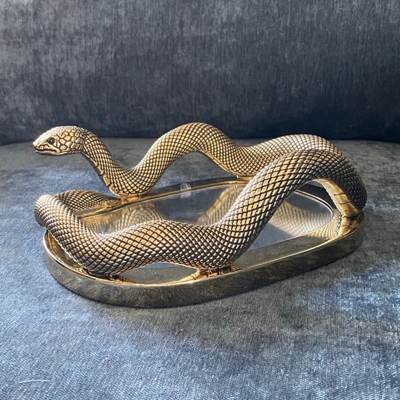 🐍 Bath & Body Works Gold Mirror Snake Body Care Vanity Decor Tray BRAND NEW 🐍 - Picture 5 of 12